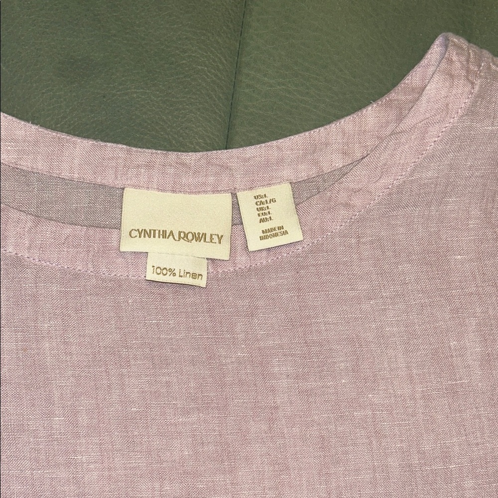 Cynthia Rowley Light Purple Linen Top - Picture 2 of 5
